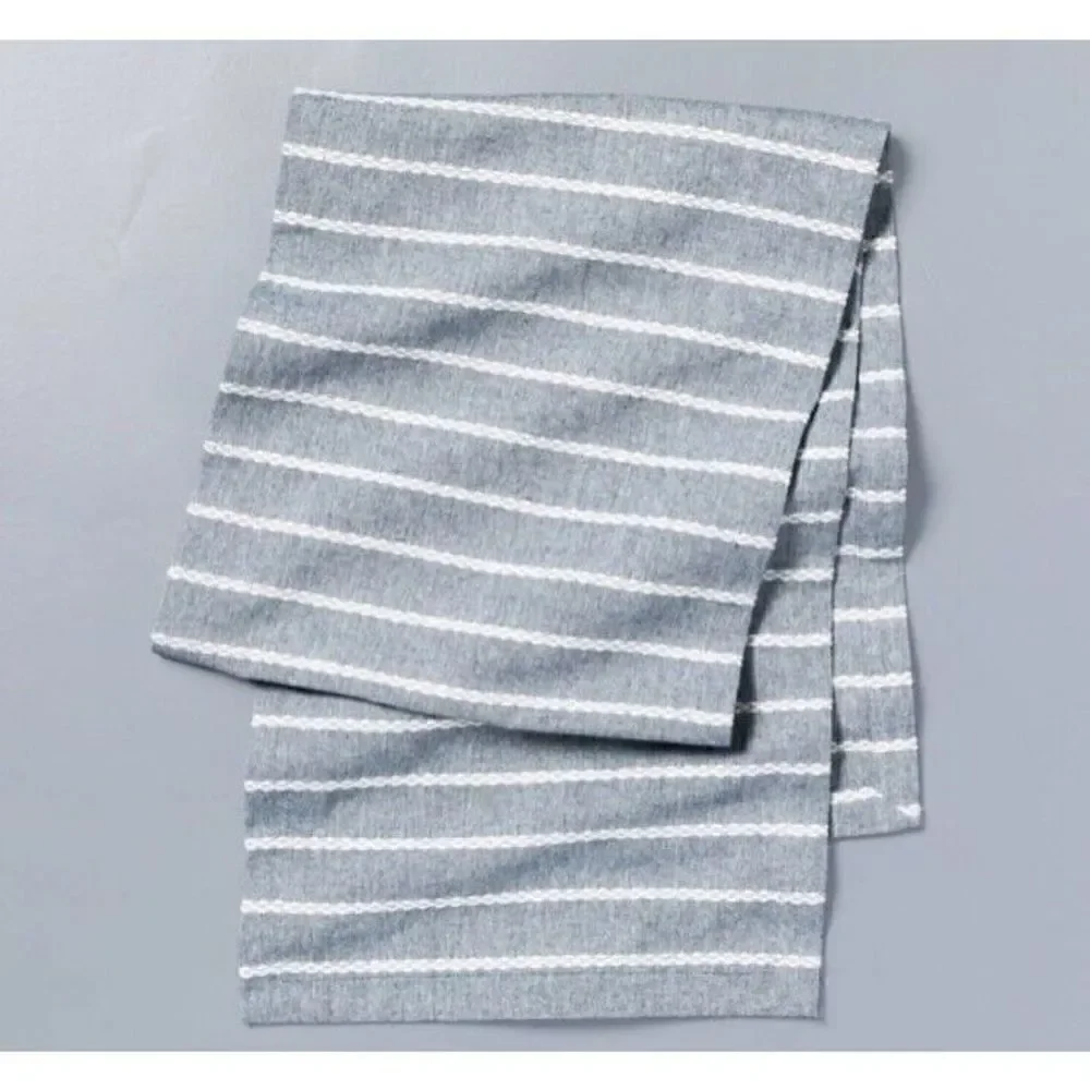 Hearth & Hand™ with Magnolia Blue Stripe Table Runner Dobby Woven Faded Blue New